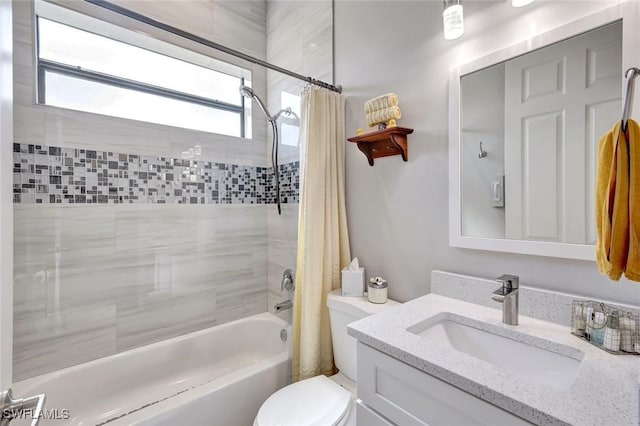 7824 7th Ter, Labelle, FL 33935 - bathroom featuring shower / bath combination with curtain, toilet, and vanity