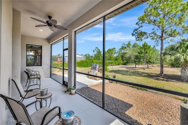7824 7th Ter, Labelle, FL 33935 - unfurnished sunroom with ceiling fan