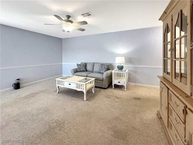 13264 White Marsh Ln Unit 3318, Fort Myers, FL 33912 - living room with a ceiling fan, light colored carpet, and baseboards