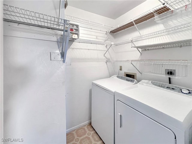13264 White Marsh Ln Unit 3318, Fort Myers, FL 33912 - laundry room featuring washer and clothes dryer and baseboards