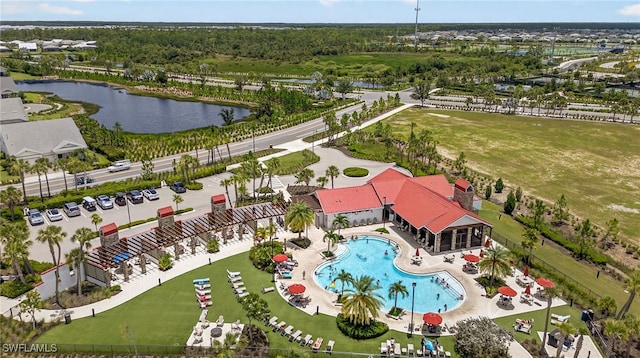 17672 Silverspur Dr, Punta Gorda, FL 33982 - aerial view of a pool and a nearby body of water