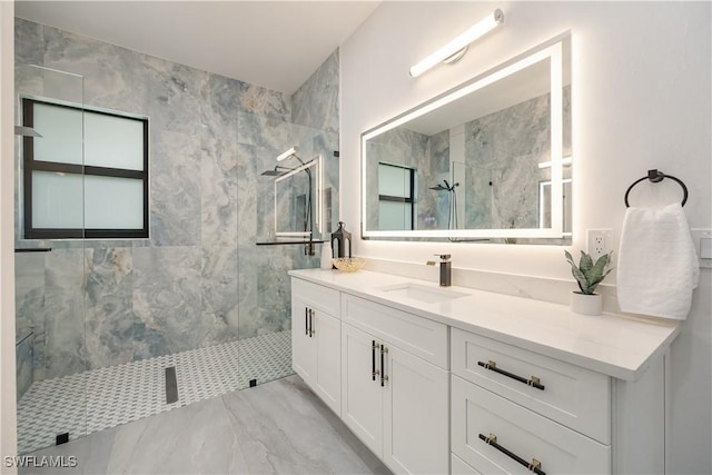 24131 Cock Robin Ln, Bonita Springs, FL 34135 - bathroom with a marble finish shower and vanity