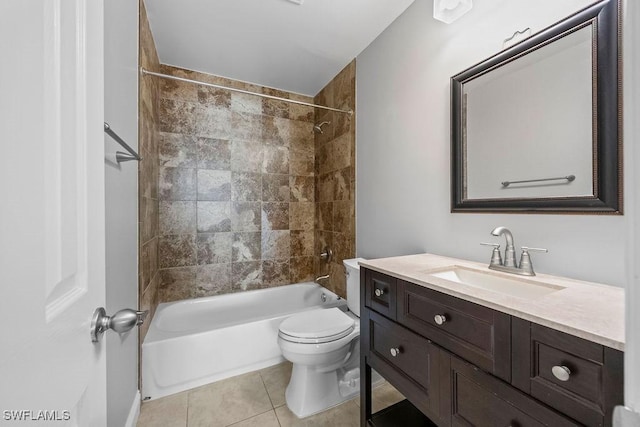 1429 Monarch Cir, Naples, FL 34116 - full bathroom featuring toilet, tile patterned floors, vanity, and shower / bath combination