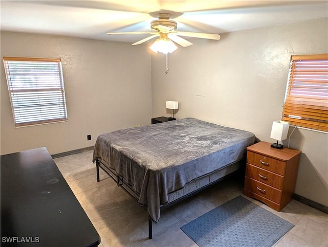 bedroom with a ceiling fan
