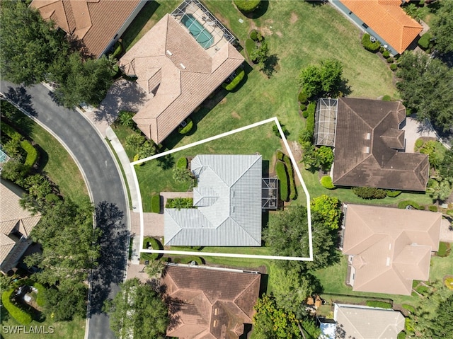 3932 Ruxton Rd, Naples, FL 34116 - aerial perspective of suburban area featuring property boundaries highlighted
