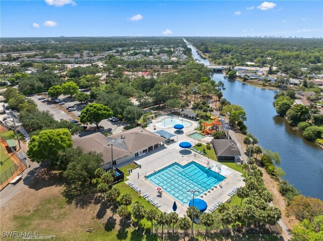 3932 Ruxton Rd, Naples, FL 34116 - aerial view of a pool and a large body of water