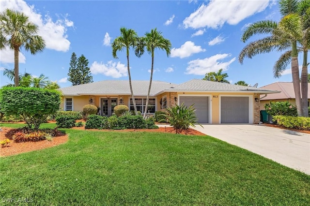 813 Saint Andrews Blvd, Naples, FL 34113 - single story home featuring a garage, a front lawn, driveway, and stucco siding