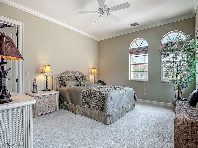 11256 Bienvenida Way Unit 6D, Fort Myers, FL 33908 - carpeted bedroom featuring crown molding, baseboards, and a ceiling fan