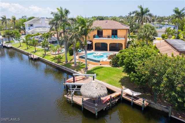 5105 Rutland Ct, Cape Coral, FL 33904 - view of subject property featuring a nearby body of water and a pool
