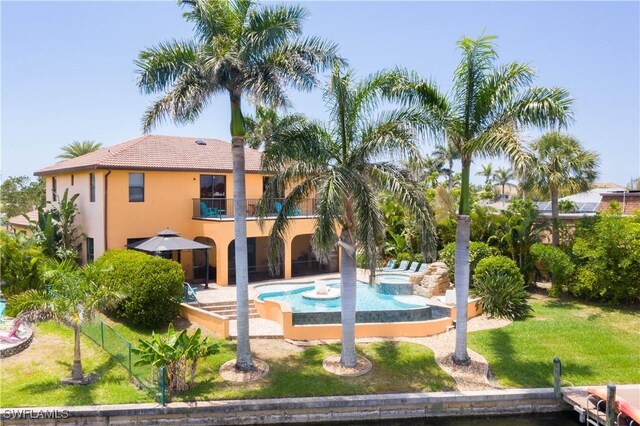 5105 Rutland Ct, Cape Coral, FL 33904 - swimming pool featuring an outdoor hot tub and a patio area