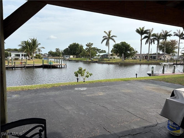 water view featuring a boat dock