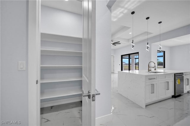 storage area with a sink
