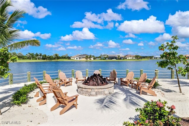 14179 Charthouse Ct, Naples, FL 34114 - water view with a fire pit
