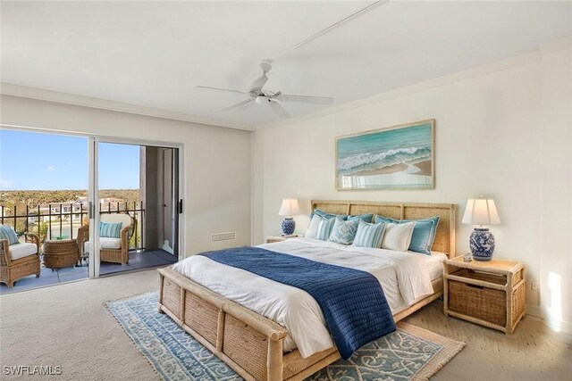 2150 Gulf Shore Blvd N Unit 701, Naples, FL 34103 - bedroom featuring access to exterior and ceiling fan