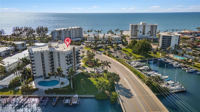 2150 Gulf Shore Blvd N Unit 701, Naples, FL 34103 - drone / aerial view of a nearby body of water, apartment complex / building, and a pool