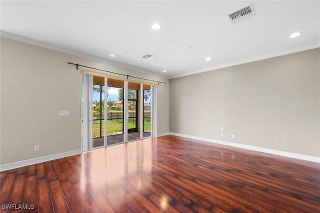 10310 Carolina Willow Dr, Fort Myers, FL 33913 - spare room featuring ornamental molding, wood finished floors, baseboards, and recessed lighting
