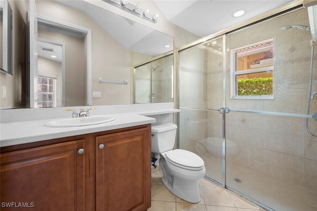 10310 Carolina Willow Dr, Fort Myers, FL 33913 - full bath featuring tile patterned flooring, toilet, vanity, a stall shower, and recessed lighting
