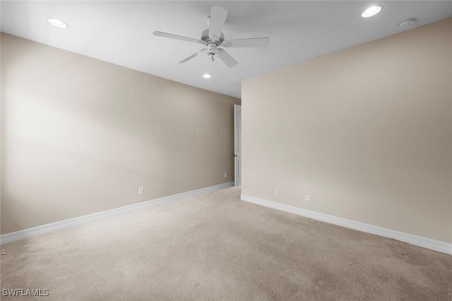 10310 Carolina Willow Dr, Fort Myers, FL 33913 - unfurnished room with light colored carpet, ceiling fan, recessed lighting, and baseboards