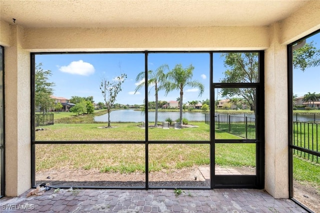 10310 Carolina Willow Dr, Fort Myers, FL 33913 - unfurnished sunroom with a water view