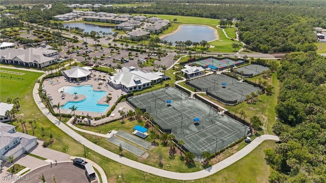 14860 Cherry Blossom Way, Punta Gorda, FL 33955 - bird's eye view of a nearby body of water and a pool area