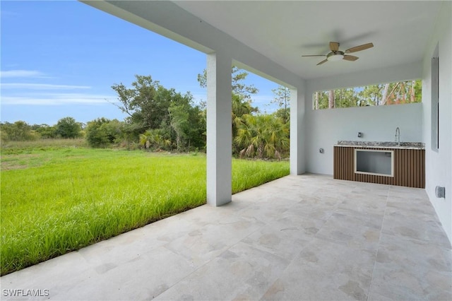 1432 Euclid Ave, Lehigh Acres, FL 33972 - view of patio with ceiling fan