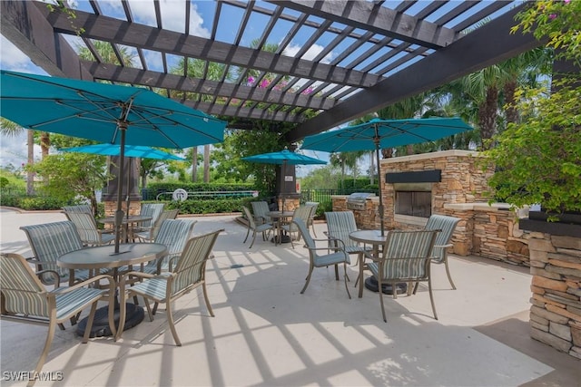 10626 Essex Square Blvd, Fort Myers, FL 33913 - view of patio / terrace featuring outdoor dining space and a pergola