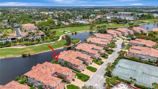 3580 Windjammer Cir Unit 1603, Naples, FL 34112 - aerial perspective of suburban area with a golf course and a nearby body of water