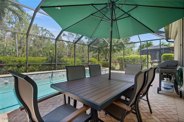 11265 Suffield St, Fort Myers, FL 33913 - view of patio with an outdoor pool and glass enclosure