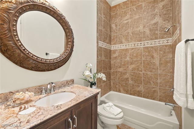 3417 Marbella Ct, Bonita Springs, FL 34134 - full bathroom featuring toilet, vanity, and bathtub / shower combination