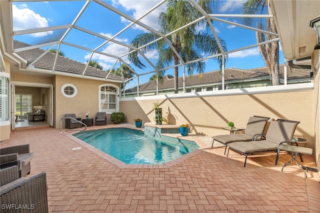 3417 Marbella Ct, Bonita Springs, FL 34134 - swimming pool with a patio and glass enclosure