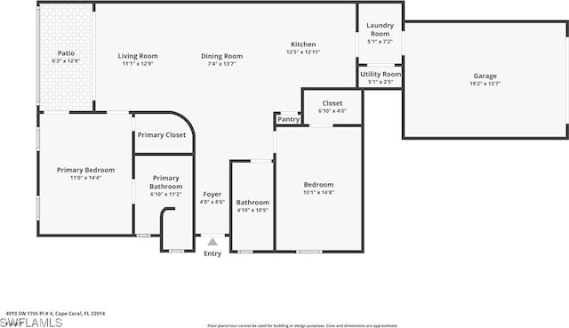 4910 SW 17th Pl Unit 4B, Cape Coral, FL 33914 - view of room layout