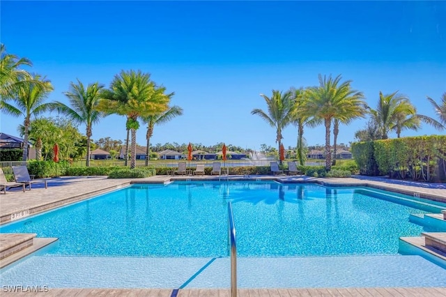 community pool with fence