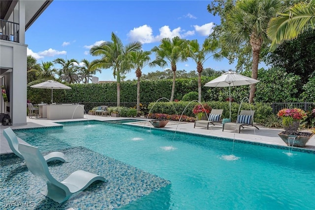714 Killdeer Pl, Naples, FL 34108 - view of pool with a patio area and fence