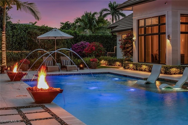 714 Killdeer Pl, Naples, FL 34108 - view of pool with a fire pit and a patio