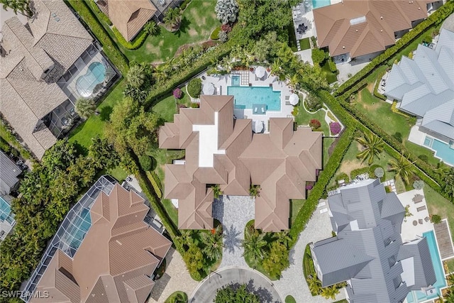 714 Killdeer Pl, Naples, FL 34108 - aerial view of residential area with a pool