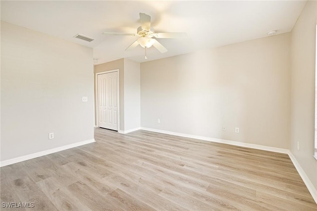 209 Magellan St, Fort Myers, FL 33913 - unfurnished room with ceiling fan, light wood-type flooring, baseboards, and a smoke detector