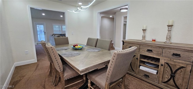 1948 Redmont Ave, Lehigh Acres, FL 33972 - dining area with carpet flooring and recessed lighting