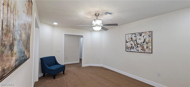 1948 Redmont Ave, Lehigh Acres, FL 33972 - unfurnished room featuring carpet floors, ceiling fan, and recessed lighting
