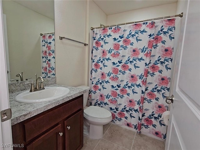 1948 Redmont Ave, Lehigh Acres, FL 33972 - full bath featuring vanity, tile patterned floors, and a shower with curtain