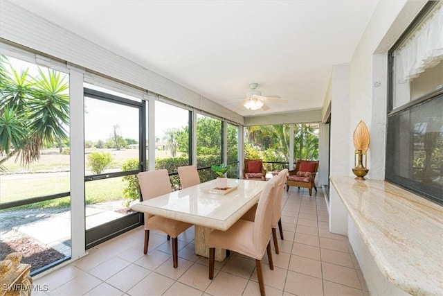 116 Short Ct, Naples, FL 34112 - sunroom with a ceiling fan, outdoor dining space, and plenty of natural light
