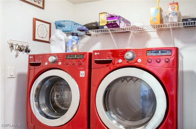 816 Mount Hood Ct, Naples, FL 34104 - washroom with washing machine and dryer