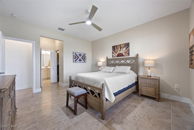 5692 Cassidy Ln, Ave Maria, FL 34142 - bedroom with baseboards, light tile patterned floors, and ceiling fan