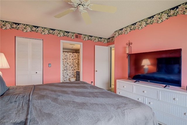 9950 Sailview Ct Unit 14, Fort Myers, FL 33905 - bedroom with a closet and ceiling fan