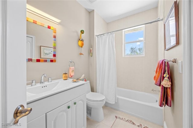 3008 Turtle Gait Ln, Sanibel, FL 33957 - full bathroom featuring tile patterned flooring, toilet, shower / tub combo with curtain, and vanity