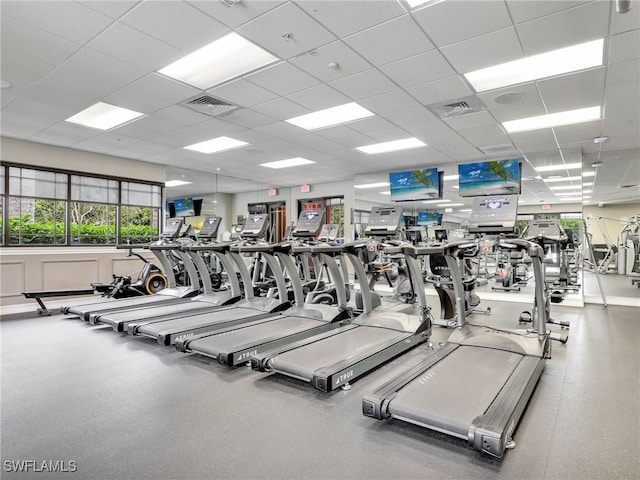 19920 Barletta Ln Unit 1423, Estero, FL 33928 - workout area featuring a drop ceiling