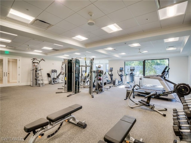 gym featuring baseboards