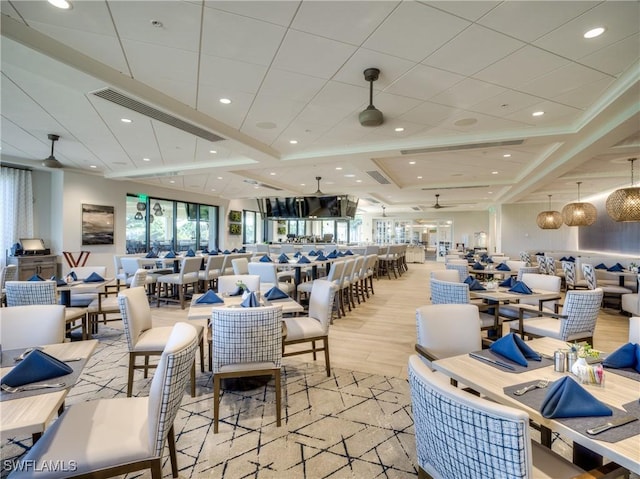building lobby with recessed lighting