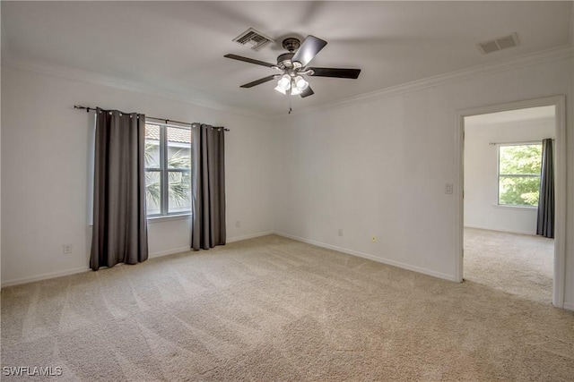 19530 Bowring Park Rd Unit 106, Fort Myers, FL 33967 - carpeted spare room with crown molding, ceiling fan, and baseboards