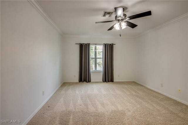 19530 Bowring Park Rd Unit 106, Fort Myers, FL 33967 - unfurnished room featuring ceiling fan, crown molding, light carpet, and baseboards