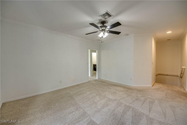 19530 Bowring Park Rd Unit 106, Fort Myers, FL 33967 - unfurnished room featuring ornamental molding, light carpet, ceiling fan, and baseboards
